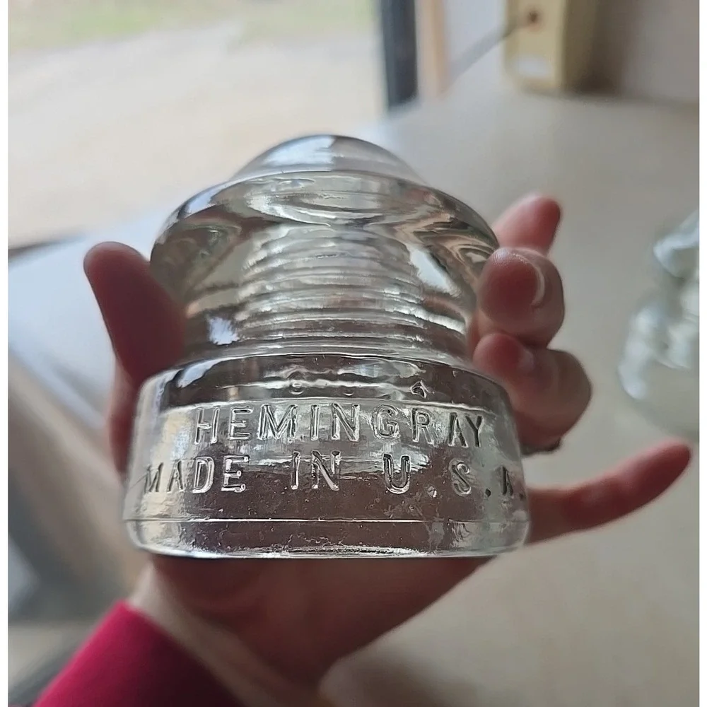 Lot of 2 Vintage Hemingray D-510 Made in USA Clear Glass Electric Insulator‎